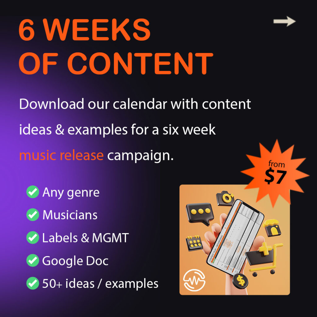Content Calendar for Music Releases Benefits List